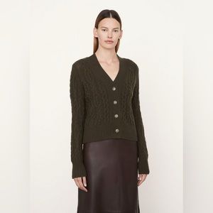 NWT $445 Vince Triple Braided Cable Knit Cardigan